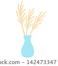Illustration of pampas grass in a vase 142473347