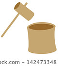 Simple illustration of a mortar and pestle 142473348