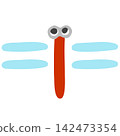 Cute red dragonfly illustration 142473354