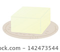Illustration of tofu: Firm tofu served on a plate, boiled tofu, and ingredients for hot pot. 142473544