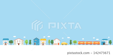 可愛的手繪街景插圖 可愛的手繪街景插圖 142473671
