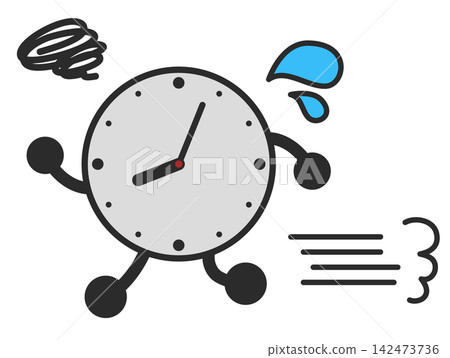 An illustration depicting being pressed for time and time passing quickly. An illustration depicting being pressed for time and time passing quickly. 142473736