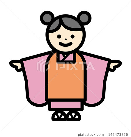 七五山女孩插畫 七五山女孩插畫 142473856