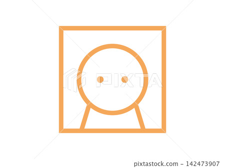 A simple and cute, forward-facing, square-shaped human icon 1 (orange) A simple and cute, forward-facing, square-shaped human icon 1 (orange) 142473907