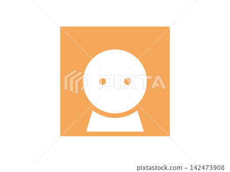 A simple and cute, forward-facing, human-shaped square icon 2 (orange) A simple and cute, forward-facing, human-shaped square icon 2 (orange) 142473908