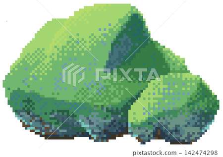 Two moss rock in pixel art 142474298