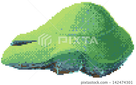 Weird looking shape moss rock in pixel art 142474301