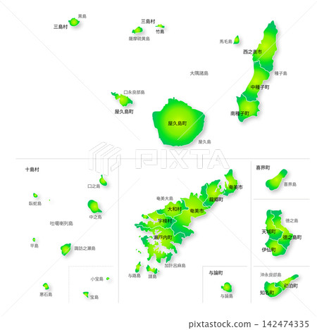 鹿兒島縣偏遠島嶼地圖 鹿兒島縣偏遠島嶼地圖 142474335