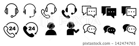Customer Support and Inquiry Vector Icon Set (14 icons) - Call Center/Headset Customer Support and Inquiry Vector Icon Set (14 icons) - Call Center/Headset 142474765