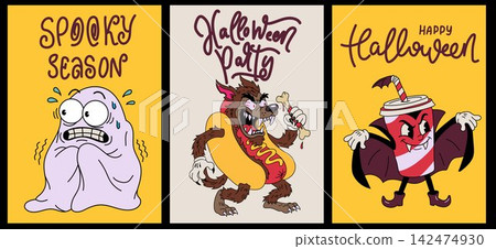 Cute Halloween Character Poster Collection Cute Halloween Character Poster Collection 142474930