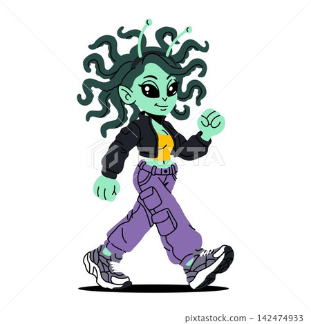 Mythical Medusa Girl Character Illustration 142474933