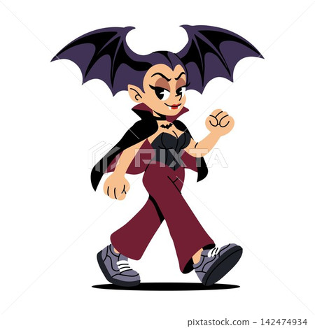 Cute Vampire Girl Character Illustration 142474934