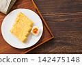 Japanese-style egg dish: Rolled omelet with dashi broth, served with grated daikon radish. Japanese-style egg dish: Rolled omelet with dashi broth, served with grated daikon radish. 142475148