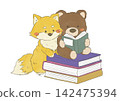 Enjoying reading time together 142475394