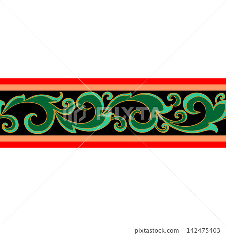 Traditional Thai Seamless Border Ornament Traditional Thai Seamless Border Ornament 142475403