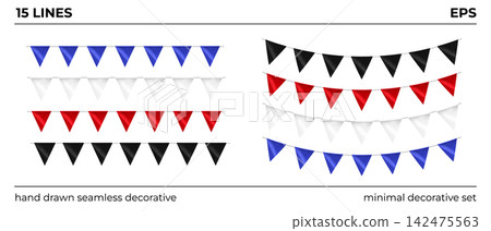 Realistic Pennant Garland Bundle Collection Realistic Pennant Garland Bundle Collection 142475563