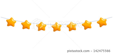 3D Star Garland Decoration 3D Star Garland Decoration 142475566
