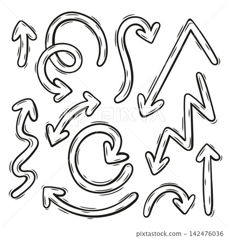 A set of hand drawn arrows A set of hand drawn arrows 142476036