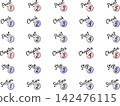 Cute cursive font and speech bubble number icons - pink, blue, gray 142476115
