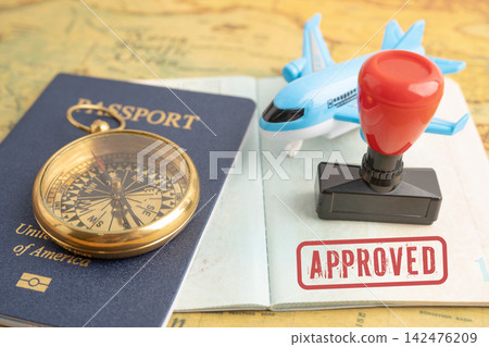 Approved Stamp visa and passport document to immigration at airport in country. Approved Stamp visa and passport document to immigration at airport in country. 142476209