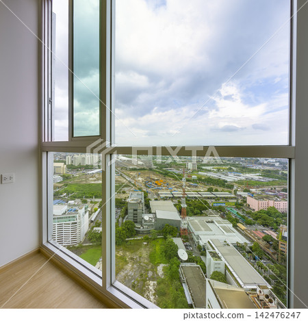 Bedroom in a newly built condominium with views of Bangkok / Bangkoki, Thailand Bedroom in a newly built condominium with views of Bangkok / Bangkoki, Thailand 142476247
