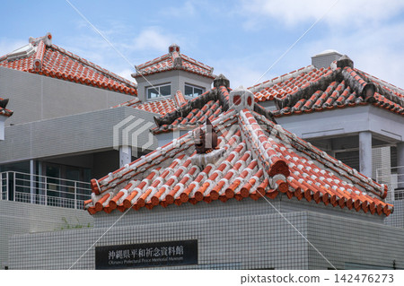 Okinawa Peace Memorial Museum and Ryukyu Red Tile Roof Okinawa Peace Memorial Museum and Ryukyu Red Tile Roof 142476273