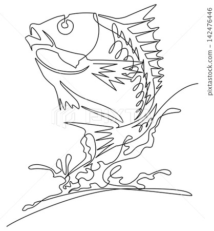 一筆畫——躍起的鯛魚 一筆畫——躍起的鯛魚 142476446
