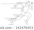 One-stroke drawing - The Runner One-stroke drawing - The Runner 142476453