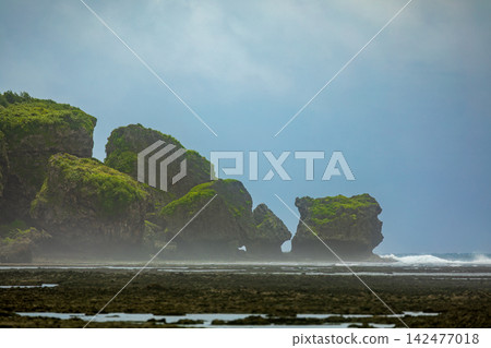 The intertidal zone along the Okinawa coast, where waves and reefs intertwine. The intertidal zone along the Okinawa coast, where waves and reefs intertwine. 142477018