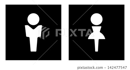 男女標記黑色 男女標記黑色 142477547