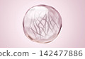 3DCG image of a round water droplet containing spicules (microneedles) and moisturizing serum ingredients. 142477886