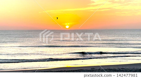 Sunrise Over the Atlantic Ocean in Corolla North Carolina Sunrise Over the Atlantic Ocean in Corolla North Carolina 142477981