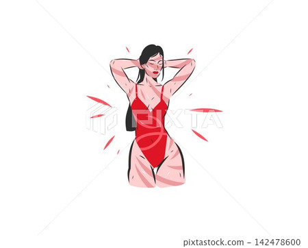 Strong Confident Woman in Red Bodysuit, Female Empowerment, Self Love, Positive Mindset, Body Confidence, Emotional Wellness, Inner Strength and Mental Health Vector Illustration Strong Confident Woman in Red Bodysuit, Female Empowerment, Self Love, Positive Mindset, Body Confidence, Emotional Wellness, Inner Strength and Mental Health Vector Illustration 142478600
