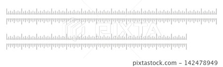 Set of Measuring black charts 12, 14 inches. Ruler simple scales twelve, fourteen inch icons. Sewing tool flat layouts. Length measurement math, distance, height. Set of Measuring black charts 12, 14 inches. Ruler simple scales twelve, fourteen inch icons. Sewing tool flat layouts. Length measurement math, distance, height. 142478949