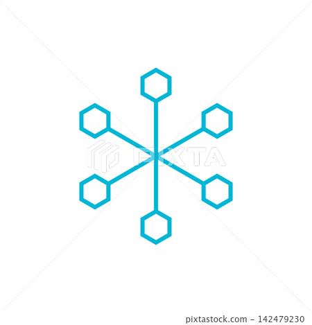 Simple snowflake illustration material 142479230