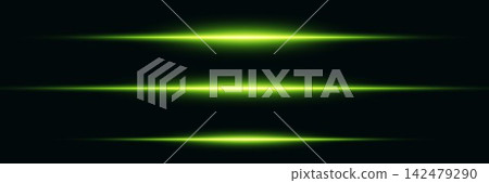 Abstract green light lines creating a glowing optical effect on a black background Abstract green light lines creating a glowing optical effect on a black background 142479290