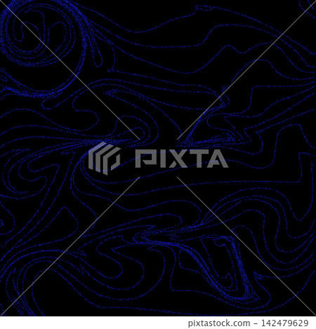 Abstract dark seamless pattern of smoothly flowing blue lines from dots on a black background. EPS 10 Abstract dark seamless pattern of smoothly flowing blue lines from dots on a black background. EPS 10 142479629