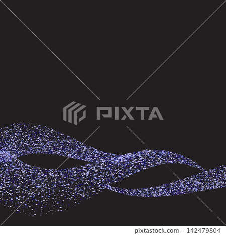 Abstract smooth waves of purple and blue sparkles on a dark background illustration. eps 10 Abstract smooth waves of purple and blue sparkles on a dark background illustration. eps 10 142479804
