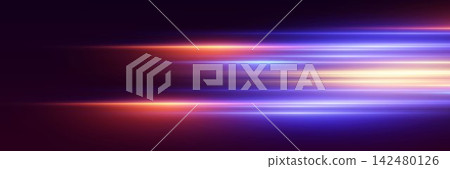 Glowing light lines streaking across a dark background, representing speed, technology, and connection Glowing light lines streaking across a dark background, representing speed, technology, and connection 142480126