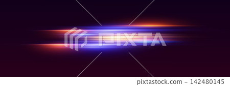 Abstract light trails creating dynamic motion and futuristic energy lines across a dark background Abstract light trails creating dynamic motion and futuristic energy lines across a dark background 142480145