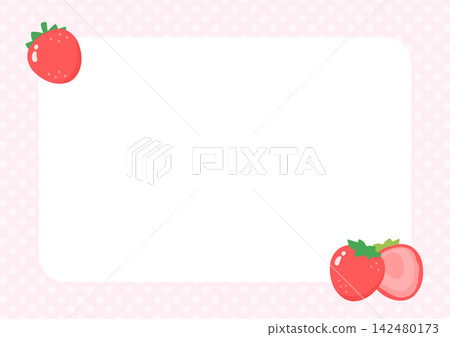 Cute strawberry and polka dot frame 142480173