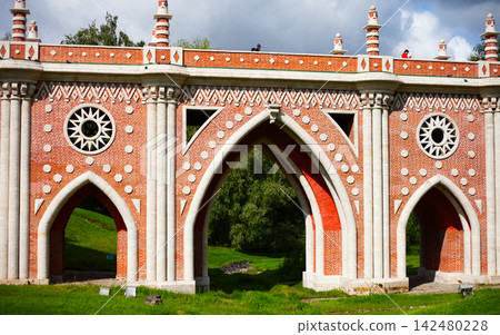 Ornate Red and White Historic Archway Ornate Red and White Historic Archway 142480228