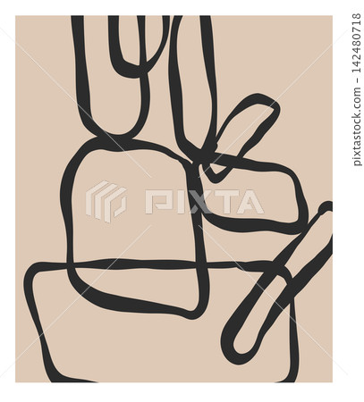Minimalist Abstract Chair and Table Line Art in Neutral Beige, Modern Furniture Interior Design Wall Art Poster Hand Drawn Vector Illustration Minimalist Abstract Chair and Table Line Art in Neutral Beige, Modern Furniture Interior Design Wall Art Poster Hand Drawn Vector Illustration 142480718