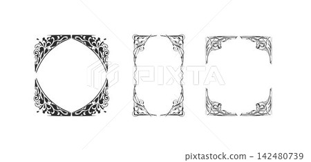 Decorative Ornamental Frame Set, Vintage Floral Corner Borders and Elegant Hand Drawn Frames for Wedding Invitations, Certificates and Luxury Design Vector Collection Decorative Ornamental Frame Set, Vintage Floral Corner Borders and Elegant Hand Drawn Frames for Wedding Invitations, Certificates and Luxury Design Vector Collection 142480739