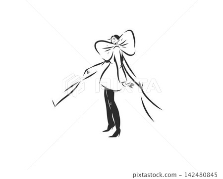 Woman Wrapped in Giant Gift Bow and Ribbon, Sale Promotion and Shopping Concept, Holiday Gift, Black Friday Discount, Fashion Line Art Vector Illustration Woman Wrapped in Giant Gift Bow and Ribbon, Sale Promotion and Shopping Concept, Holiday Gift, Black Friday Discount, Fashion Line Art Vector Illustration 142480845