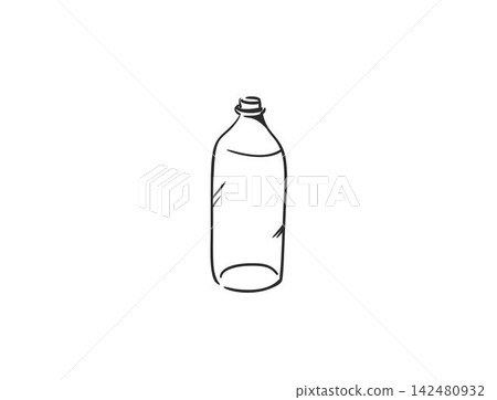 Empty Potion Bottle Hand Drawn Line Art Vector Illustration, Vintage Apothecary Container for Witchcraft and Halloween Design Isolated on White Empty Potion Bottle Hand Drawn Line Art Vector Illustration, Vintage Apothecary Container for Witchcraft and Halloween Design Isolated on White 142480932