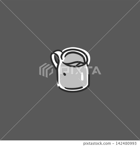 Coffee Mug Vector Illustration, Hand Drawn Hot Drink Cup, Minimal Cafe Beverage Icon on Dark Background, Cozy Coffee Shop Design. Coffee Mug Vector Illustration, Hand Drawn Hot Drink Cup, Minimal Cafe Beverage Icon on Dark Background, Cozy Coffee Shop Design. 142480993