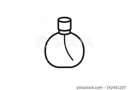 Simple line art icon of a perfume bottle Simple line art icon of a perfume bottle 142481207