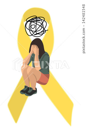 Vector isolated illustration of World Suicide Prevention Day. Vector isolated illustration of World Suicide Prevention Day. 142481548