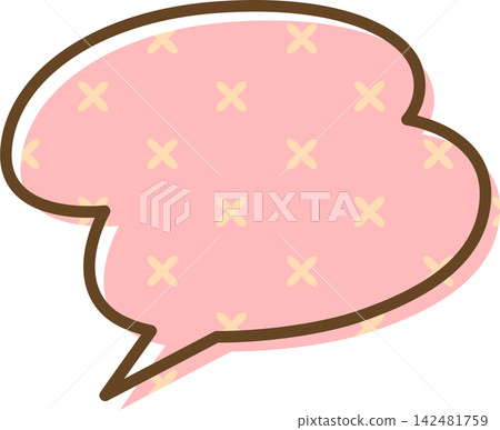 帶有圖案的單一對話氣泡圖標 帶有圖案的單一對話氣泡圖標 142481759